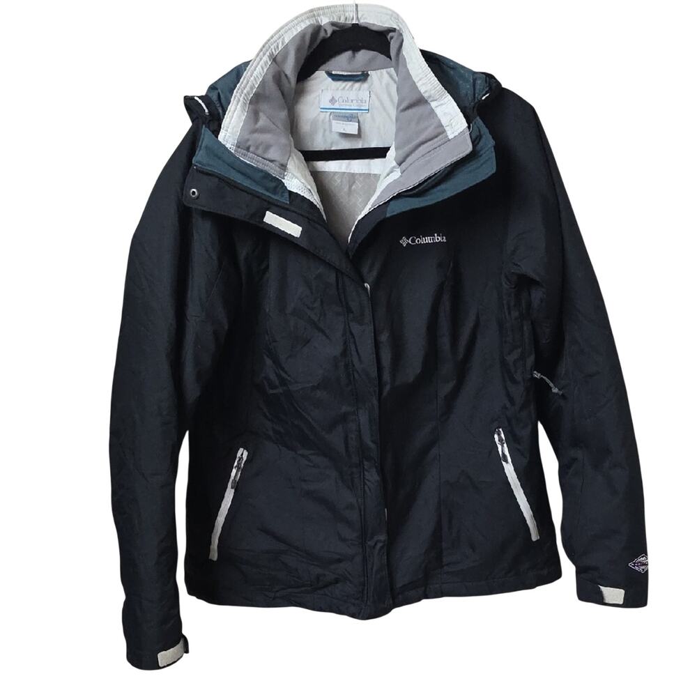Columbia Black Interchange Omni Tech Jacket with Gray Accents Womens Size XL